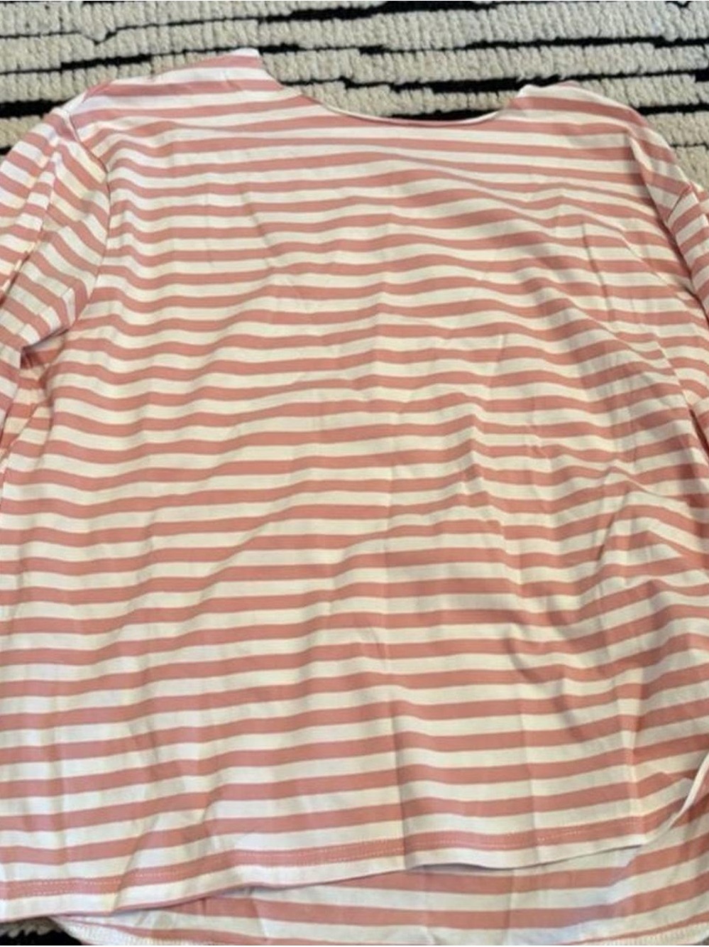 Amazon Women’s Pink and White Striped Long Sleeve Top and shorts pj set